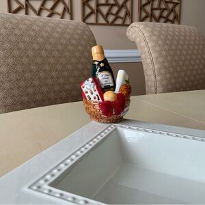 Italian Champagne and Treats Gift Basket Platter Decoration 🧀 🍇